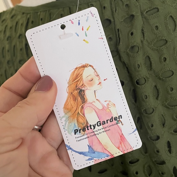 👗 PrettyGarden V-Neck Short Sleeve A-Line Hollow Out Lace Ruffle Dress - XXL - Picture 5 of 9